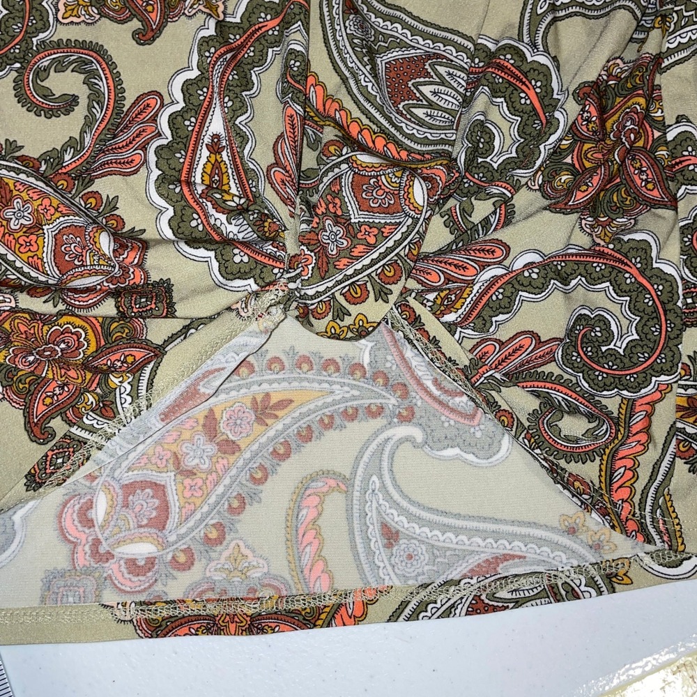 Boho Paisley Blouse Womens Relaxed Ruched Hem Tunic Cottagecore Festival Top - Picture 6 of 6